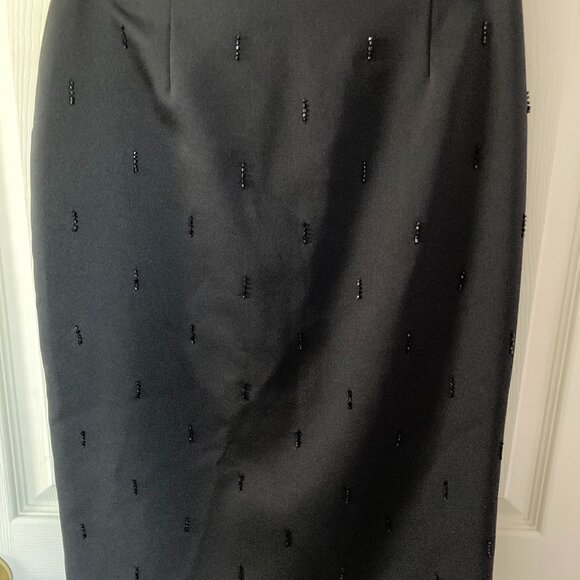 Laundry By Shelli Segal Pencil Skirt Black Size 6 Beaded - Picture 1 of 5